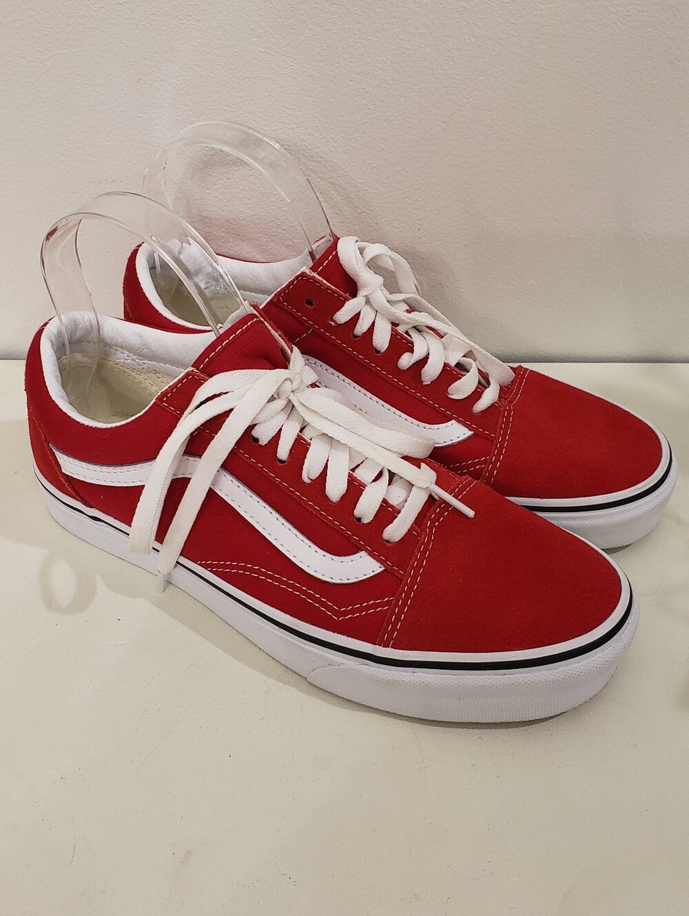 Vans Old School Red Sneakers Women's Sz 8.5 - Picture 3 of 8